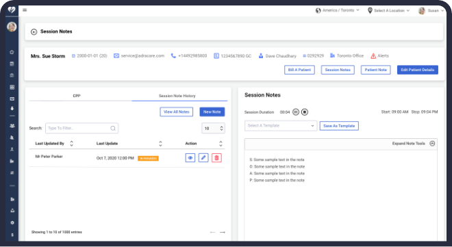 With our session note template you can create secure therapy notes directly in session or at your convenience afterwards